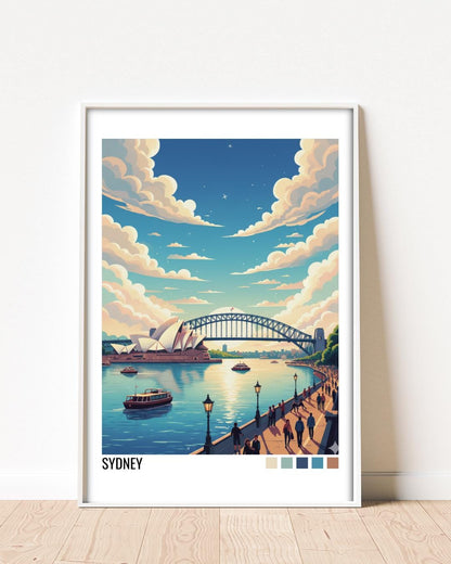 Sydney Australia Travel Poster | Vintage Travel Poster | Country Travel Art | World Map Poster | Adventure Wall Art | Travel Gift