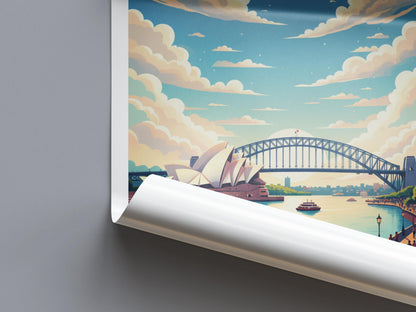 Sydney Australia Travel Poster | Vintage Travel Poster | Country Travel Art | World Map Poster | Adventure Wall Art | Travel Gift