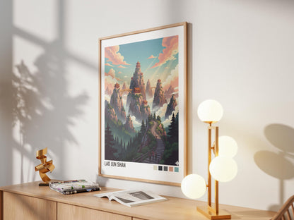 Lao Jun Shai China Travel Poster | Vintage Travel Poster | Country Travel Art | World Map Poster | Adventure Wall Art | Travel Gift