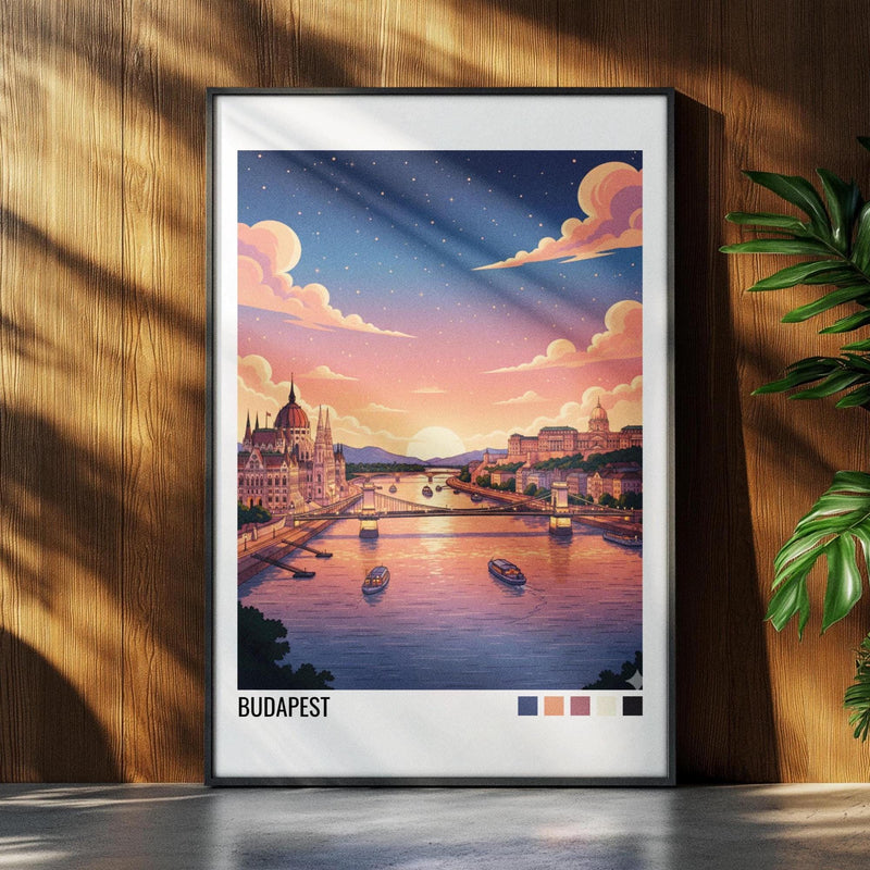 Budapest Hungary Travel Poster | Vintage Travel Poster | Country Travel Art | World Map Poster | Adventure Wall Art | Travel Gift