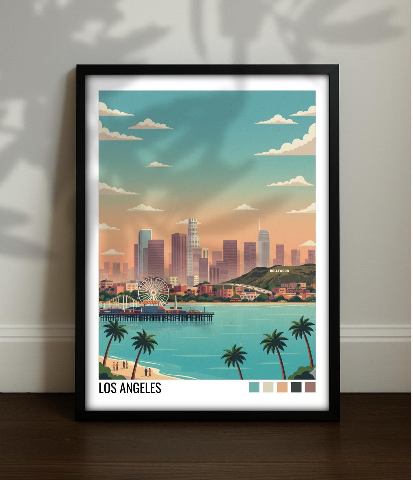 Los Angeles Travel Poster | Vintage Travel Poster | Country Travel Art | World Map Poster | Adventure Wall Art | Travel Gift