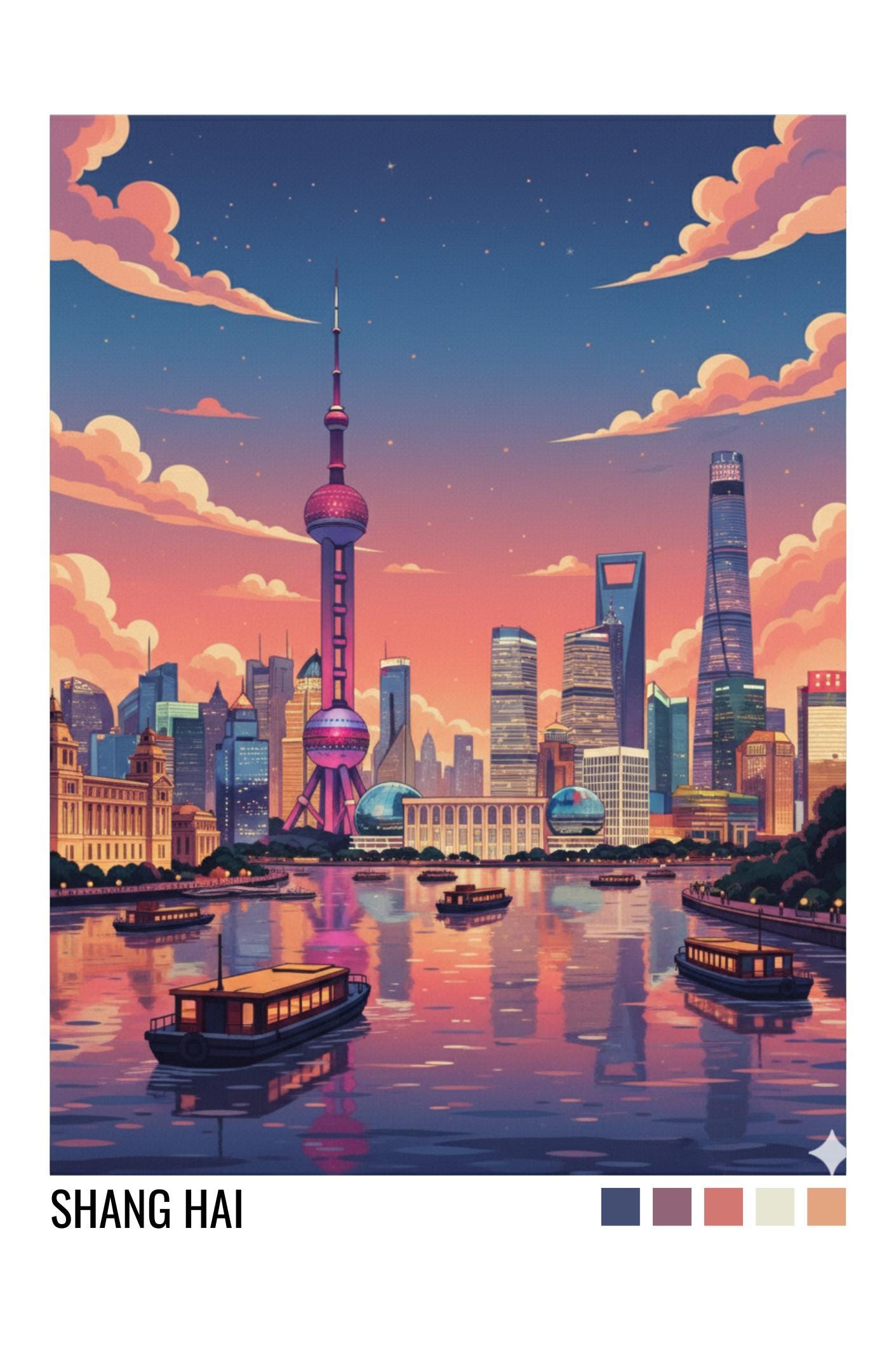 Shang Hai China Travel Poster | Vintage Travel Poster | Country Travel Art | World Map Poster | Adventure Wall Art | Travel Gift