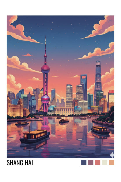 Shang Hai China Travel Poster | Vintage Travel Poster | Country Travel Art | World Map Poster | Adventure Wall Art | Travel Gift