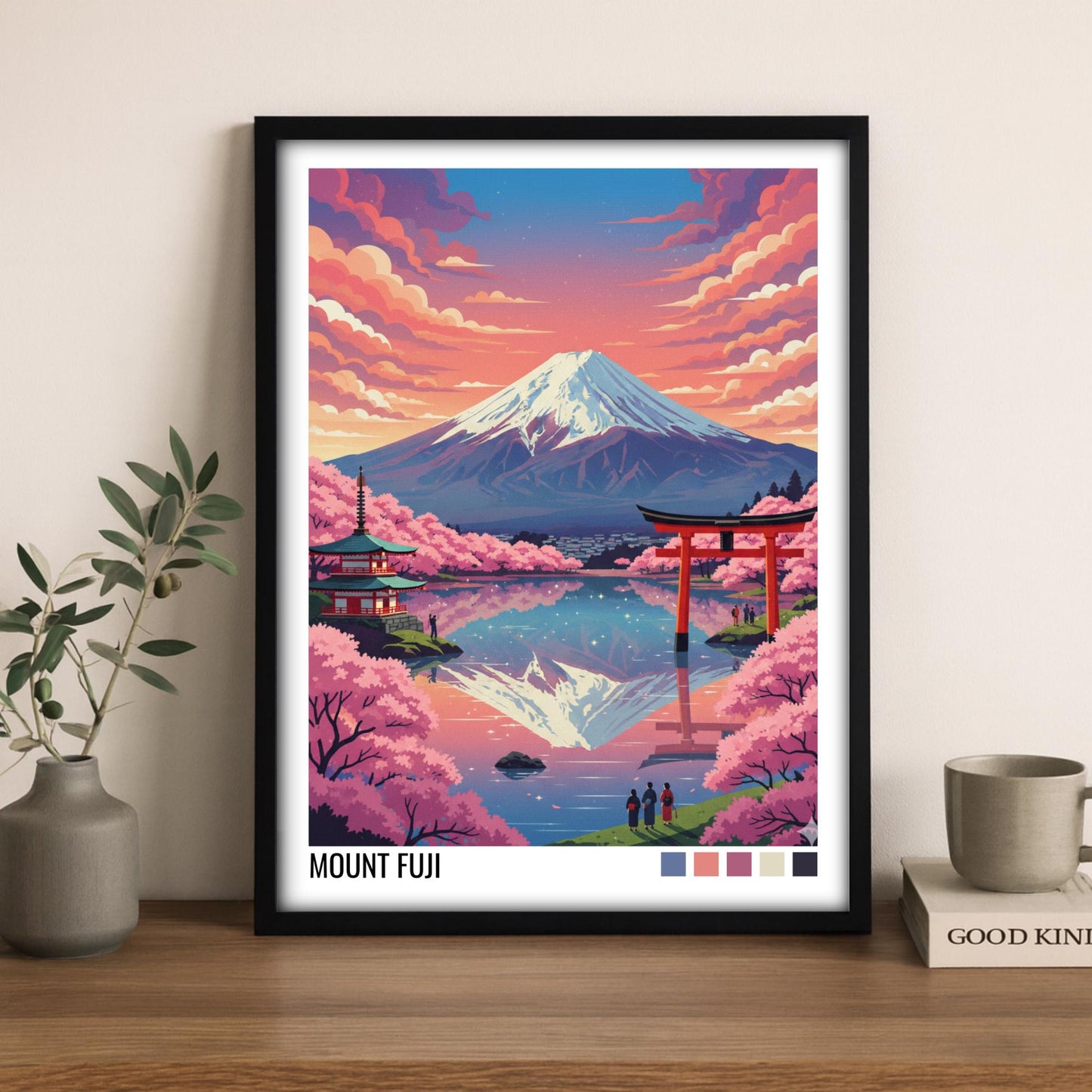 Mount Fuji Japan Travel Poster | Vintage Travel Poster | Country Travel Art | World Map Poster | Adventure Wall Art | Travel Gift