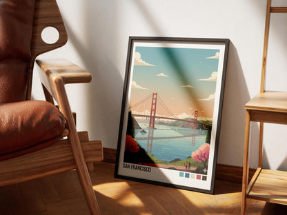 San Francisco Travel Poster | Vintage Travel Poster | Country Travel Art | World Map Poster | Adventure Wall Art | Travel Gift