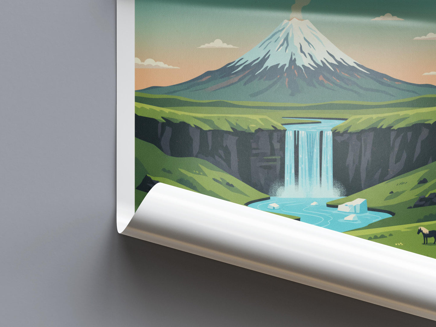 Iceland Travel Poster | Vintage Travel Poster | Country Travel Art | World Map Poster | Adventure Wall Art | Travel Gift