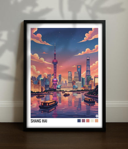 Shang Hai China Travel Poster | Vintage Travel Poster | Country Travel Art | World Map Poster | Adventure Wall Art | Travel Gift