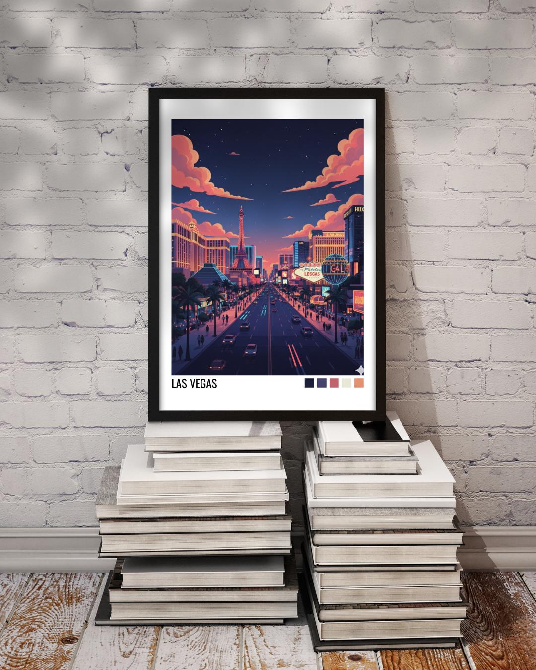 Las Vegas USA Travel Poster | Vintage Travel Poster | Country Travel Art | World Map Poster | Adventure Wall Art | Travel Gift