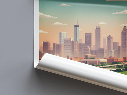 Atlanta Travel Poster | Vintage Travel Poster | Country Travel Art | World Map Poster | Adventure Wall Art | Travel Gift