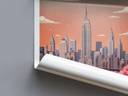New York City Travel Poster | Vintage Travel Poster | Country Travel Art | World Map Poster | Adventure Wall Art | Travel Gift