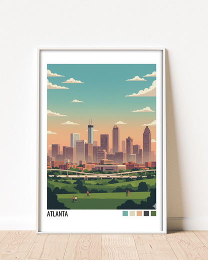 Atlanta Travel Poster | Vintage Travel Poster | Country Travel Art | World Map Poster | Adventure Wall Art | Travel Gift
