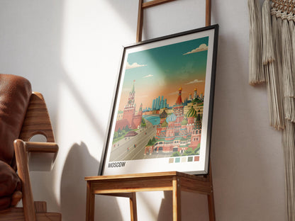 Moscow Travel Poster | Vintage Travel Poster | Country Travel Art | World Map Poster | Adventure Wall Art | Travel Gift