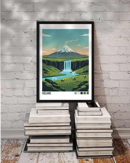 Iceland Travel Poster | Vintage Travel Poster | Country Travel Art | World Map Poster | Adventure Wall Art | Travel Gift