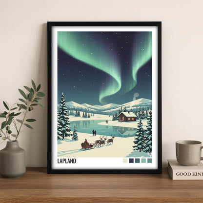 Lapland Finland Travel Poster | Vintage Travel Poster | Country Travel Art | World Map Poster | Adventure Wall Art | Travel Gift