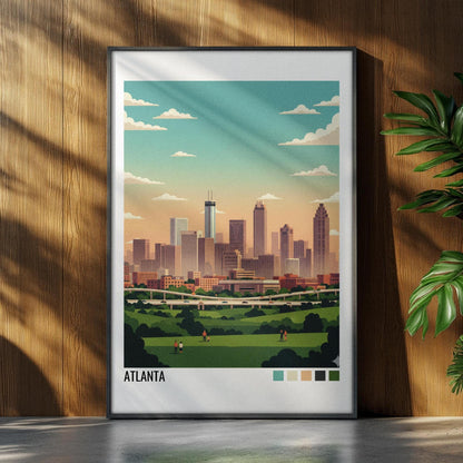 Atlanta Travel Poster | Vintage Travel Poster | Country Travel Art | World Map Poster | Adventure Wall Art | Travel Gift