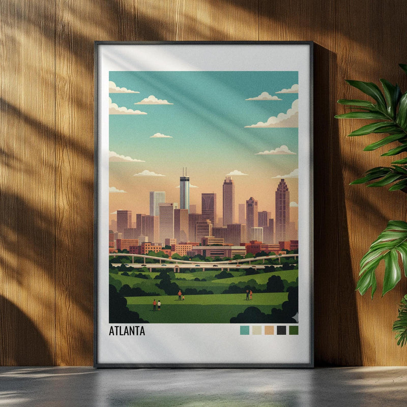 Atlanta Travel Poster | Vintage Travel Poster | Country Travel Art | World Map Poster | Adventure Wall Art | Travel Gift