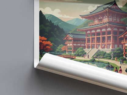 Kyoto Japan Travel Poster | Vintage Travel Poster | Country Travel Art | World Map Poster | Adventure Wall Art | Travel Gift