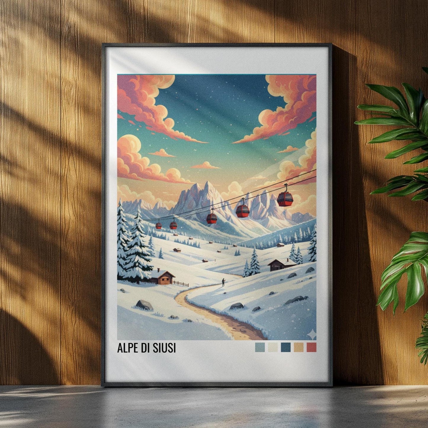 Alpe Di Siusi Italy Travel Poster | Vintage Travel Poster | Country Travel Art | World Map Poster | Adventure Wall Art | Travel Gift