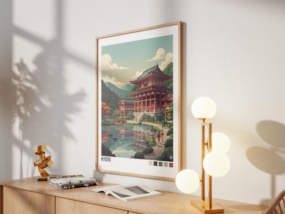Kyoto Japan Travel Poster | Vintage Travel Poster | Country Travel Art | World Map Poster | Adventure Wall Art | Travel Gift