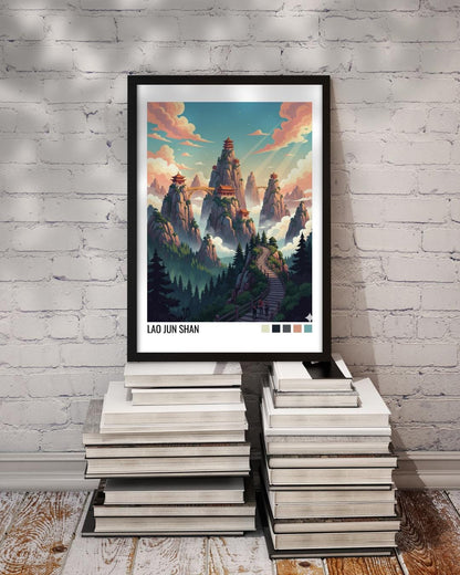 Lao Jun Shai China Travel Poster | Vintage Travel Poster | Country Travel Art | World Map Poster | Adventure Wall Art | Travel Gift