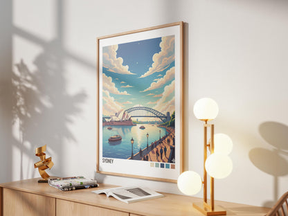Sydney Australia Travel Poster | Vintage Travel Poster | Country Travel Art | World Map Poster | Adventure Wall Art | Travel Gift