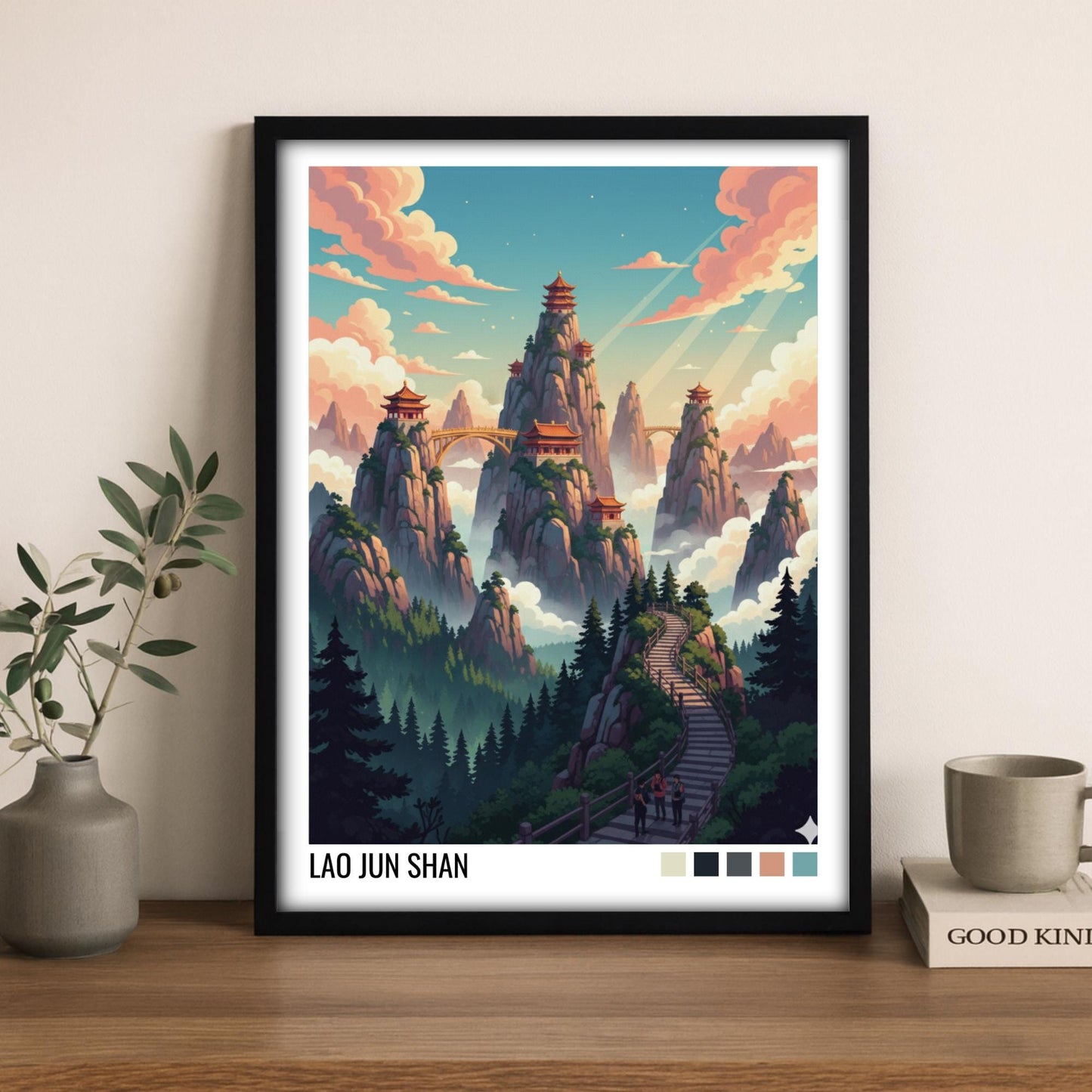 Lao Jun Shai China Travel Poster | Vintage Travel Poster | Country Travel Art | World Map Poster | Adventure Wall Art | Travel Gift