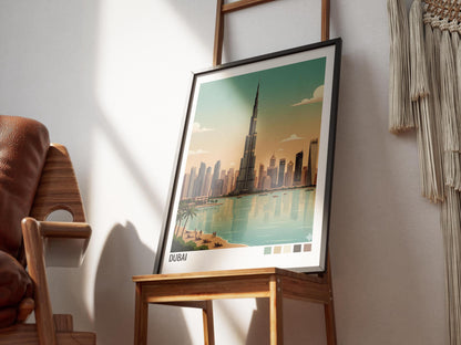 Dubai UAE Travel Poster | Vintage Travel Poster | Country Travel Art | World Map Poster | Adventure Wall Art | Travel Gift