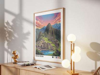 Machu Picchu Peru Travel Poster | Vintage Travel Poster | Country Travel Art | World Map Poster | Adventure Wall Art | Travel Gift