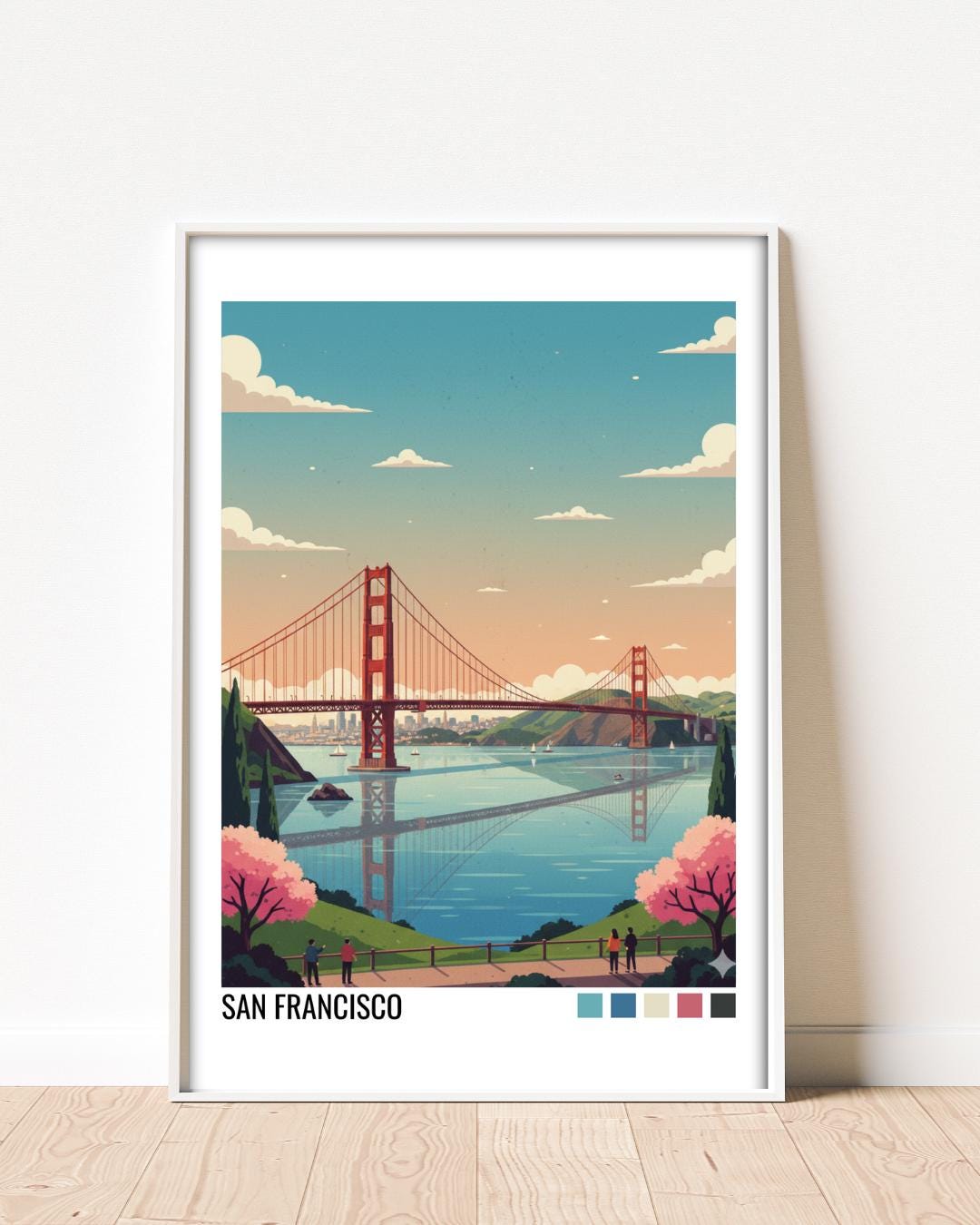 San Francisco Travel Poster | Vintage Travel Poster | Country Travel Art | World Map Poster | Adventure Wall Art | Travel Gift