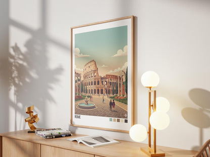 Rome Italy Travel Poster | Vintage Travel Poster | Country Travel Art | World Map Poster | Adventure Wall Art | Travel Gift