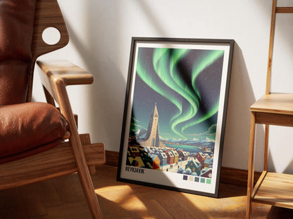 Reykjavik Iceland Travel Poster | Vintage Travel Poster | Country Travel Art | World Map Poster | Adventure Wall Art | Travel Gift