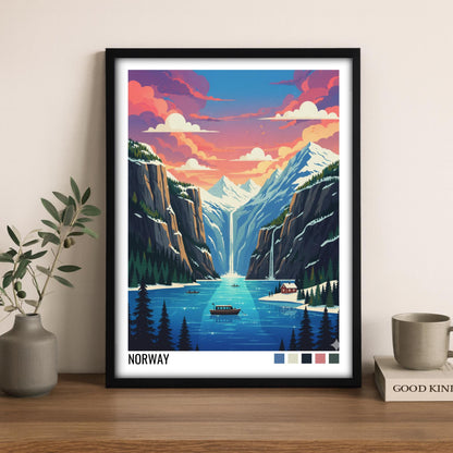 Norway Travel Poster | Vintage Travel Poster | Country Travel Art | World Map Poster | Adventure Wall Art | Travel Gift