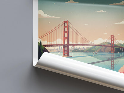 San Francisco Travel Poster | Vintage Travel Poster | Country Travel Art | World Map Poster | Adventure Wall Art | Travel Gift