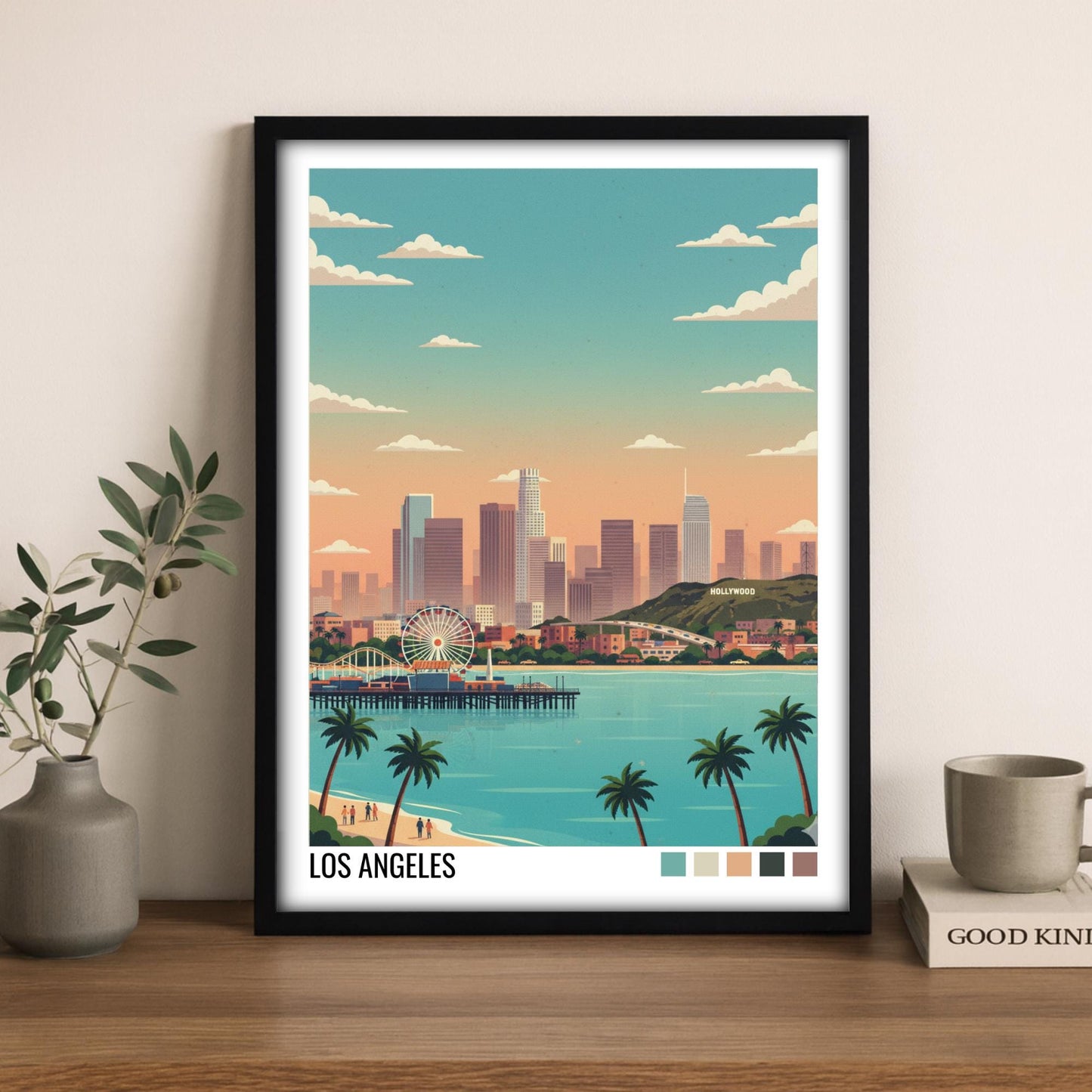 Los Angeles Travel Poster | Vintage Travel Poster | Country Travel Art | World Map Poster | Adventure Wall Art | Travel Gift