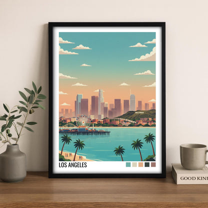 Los Angeles Travel Poster | Vintage Travel Poster | Country Travel Art | World Map Poster | Adventure Wall Art | Travel Gift