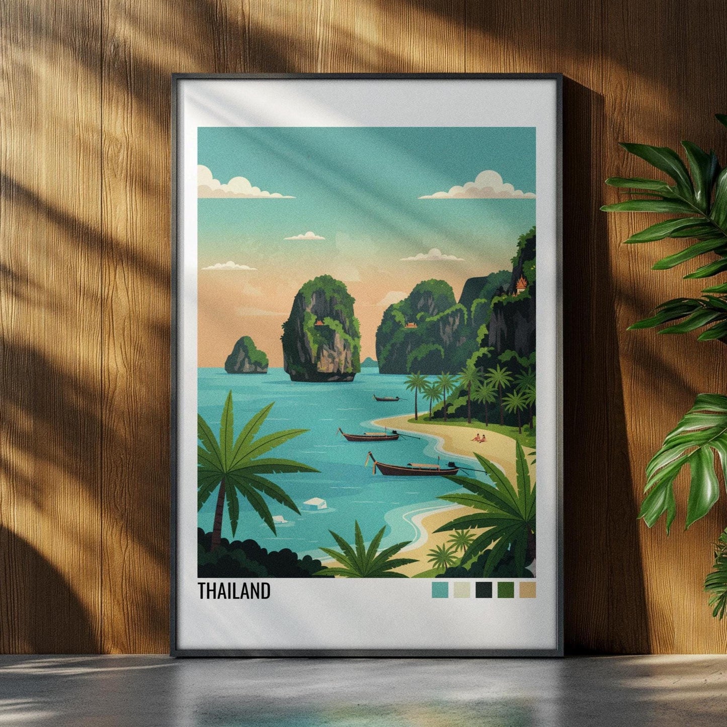 Thailand Travel Poster | Vintage Travel Poster | Country Travel Art | World Map Poster | Adventure Wall Art | Travel Gift