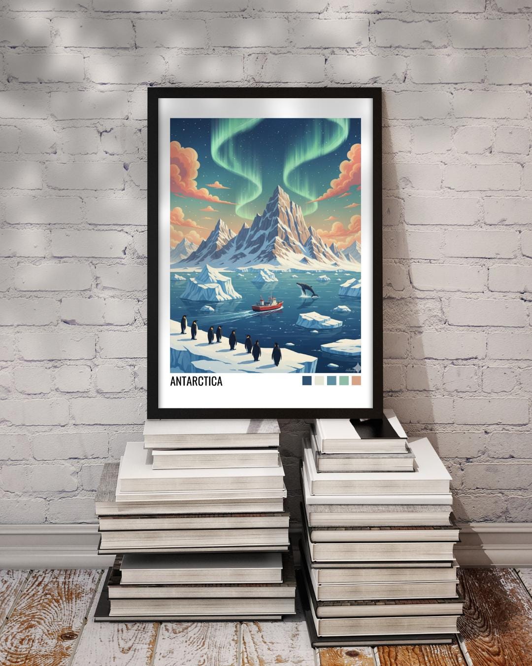 Antarctica Travel Poster | Vintage Travel Poster | Country Travel Art | World Map Poster | Adventure Wall Art | Travel Gift
