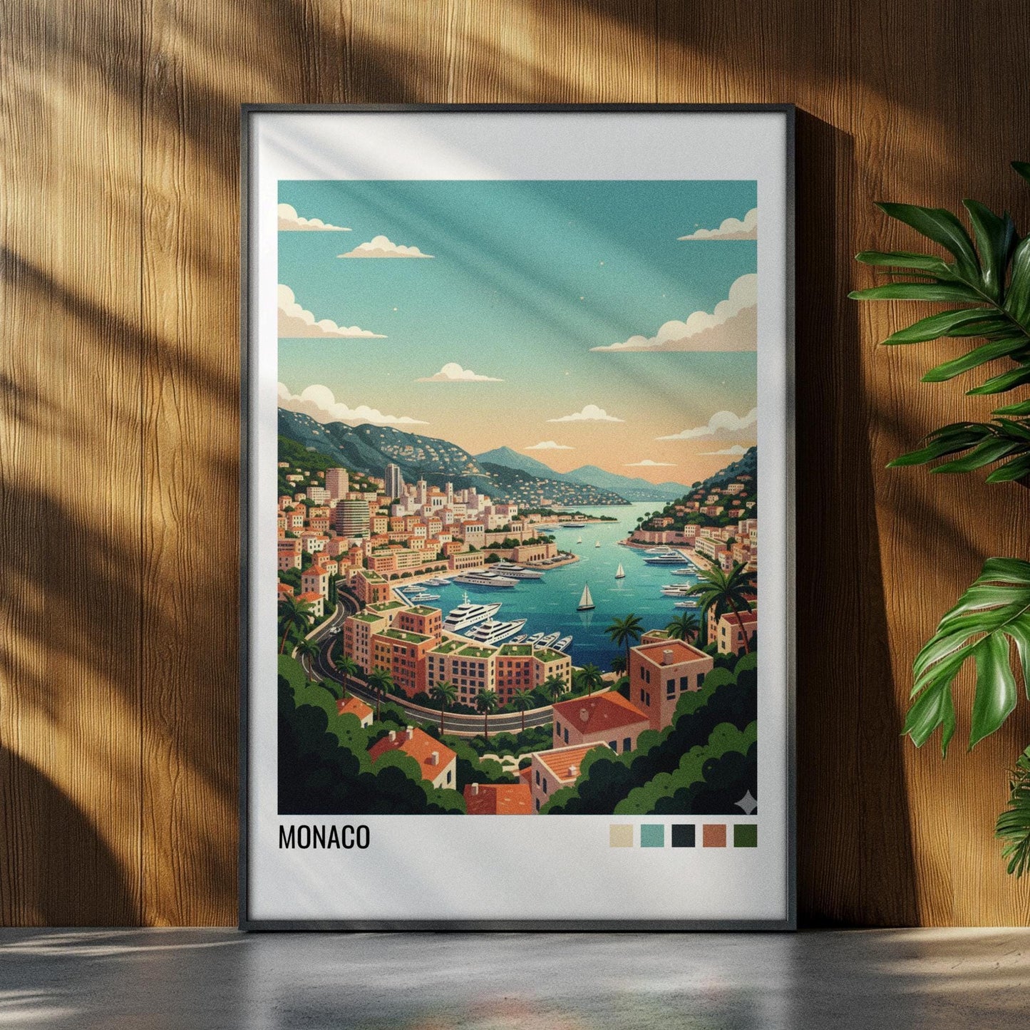 Monaco Travel Poster | Vintage Travel Poster | Country Travel Art | World Map Poster | Adventure Wall Art | Travel Gift