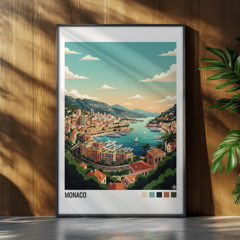 Monaco Travel Poster | Vintage Travel Poster | Country Travel Art | World Map Poster | Adventure Wall Art | Travel Gift